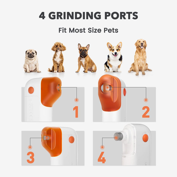 VOSOV Dog Nail Grinder - Professional Dog Nail Trimmers with 4 Grinding Ports